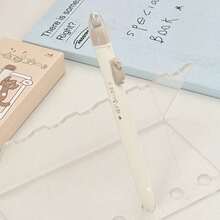 4pcs/Set Cute Cat Design Retractable Ballpoint Pens, Neutral Pens With 0.5mm Refill, Suitable For Students