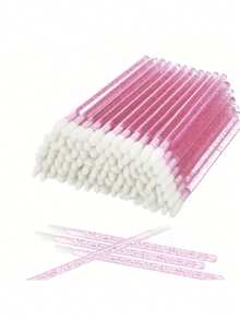 100pcs/50pcs/25pcs Professional Lip & Lash Brushes - High Quality Disposable Brush Heads, Sparkling Crystal Lashes, Ultra-Fine Micro Bristles, Suitable For Precise Lash Extension And Gentle Makeup Removal - Beauty Tools - Multicolor - View 1