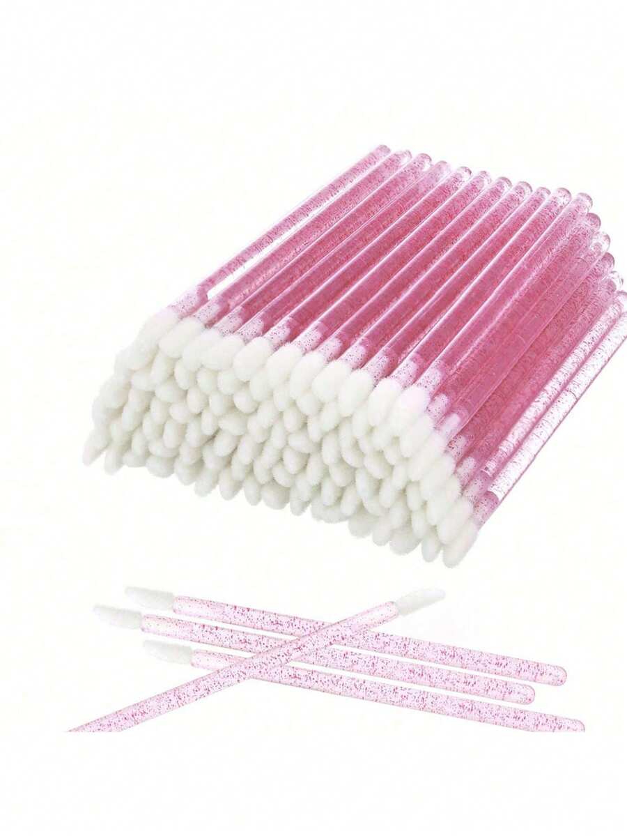100pcs/50pcs/25pcs Professional Lip & Lash Brushes - High Quality Disposable Brush Heads, Sparkling Crystal Lashes, Ultra-Fine Micro Bristles, Suitable For Precise Lash Extension And Gentle Makeup Removal - Beauty Tools - Multicolor - View 1