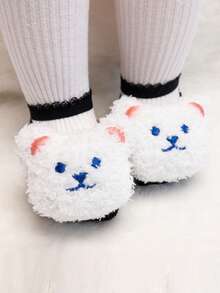 1 Pair Baby Infant Spring/Summer New Lace Trim Bear Boat Socks, Cute Bear Non-Slip Boat Socks, Soft Breathable Skin-Friendly - Multicolor - View 19