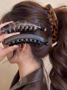 3/1 pieza Pinza de pelo tipo banana de tamaño grande para cabello grueso con estampado de leopardo y caramelo, para otoño/invierno, pinza de pelo vintage para cola de caballo alta, accesorio de cabello elegante para mujer