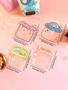 50/100个可爱卡通拉链袋 - 独特的密封设计，适合存放零食、糖果、礼品和珠宝。多种形状和可爱的卡通图案可供选择。彩色塑料袋，派对礼品和创意包装。可爱的糖果礼品袋，可重复密封的零食和糖果袋。 - 彩色 - 查看 4