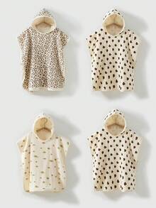 1pc Baby Muslin Hooded Bath Robe, Girls Bathrobe, Children Bathrobe, Infant Shower Towel, Newborn Bath Towel, Baby Sleepwear