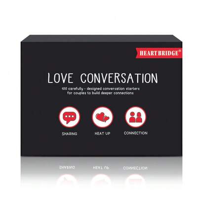 HEART BRIDGE 1盒情侣对话开场卡牌游戏，桌面游戏，包含100个有趣的对话开场白，帮助加深情感联系，周年纪念日、情人节、万圣节、圣诞节送给伴侣的礼物，情侣约会之夜的完美之选 | 50张卡牌