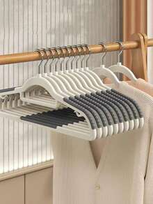 10 chiếc móc treo quần áo chịu lực, chống trượt, dùng để sắp xếp tủ quần áo tại nhà, móc treo áo khoác có tay cầm bằng nhung, móc treo quần áo tiết kiệm không gian cho phòng ngủ, phòng giặt và tủ quần áo. - Nhiều màu - Xem 7