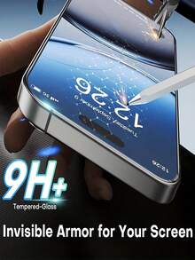 3pcs Tempered Glass Screen Protector, Full Screen Coverage, Tempered Glass Screen Film, Privacy Protection Glass Film, Anti-Fingerprint, 9H Hardness, Anti-Shock, Perfect Fit, Compatible With IPhone 17 Pro Max/17 Pro/17 Air/17/16 Pro Max/16 Pro/16 Plus/16/15 Pro Max/15 Pro/15 Plus/15/14/13/12 And Other Models - Clear - View 5