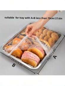 100pcs Disposable Transparent Food Cover, Dust-Proof Bread Cover, Suitable For Bakeries And Home, 3 Size Options, Suitable For Outdoor, Camping And Back To School Season - Clear - View 3