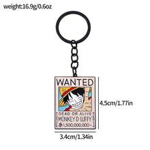 1 móc khóa kim loại hình áp phích truy nã One Piece, phụ kiện trang trí túi xách Kawaii thời trang và tinh tế, móc khóa xe hơi. - Nhiều màu - Xem 11