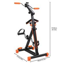 4-In-1 Elderly Exercise Bike With Roller Handle, Pull Rope, Swing Pedal & Foot Massage - Adjustable Fitness Equipment For Seniors Workout - Black - View 4