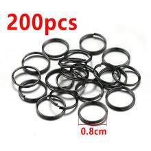 200个多尺寸双环开口金属钥匙圈饰品连接器，适用于DIY手工手链、项链、手机链、饰品等。 - 分離圈 - 查看 19