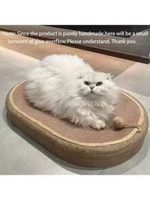 Large Oval Sisal Cat Scratching Post, Durable Cat Scratch Pad With Sisal Toy Ball, No Assembly Required, Suitable For All Seasons, Great For Cats To Play And Sleep - one-size - View 11