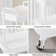 Storage Island & Carts - White - View 4