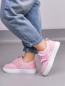 Girls' Low-Top Canvas Sneakers, Cute Butterfly Design, Comfortable Spring/Summer Kids Sports Shoes - Pink - View 4