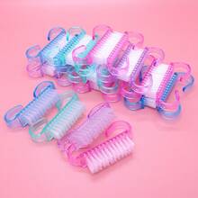 10 piezas/50 piezas Cepillo pequeño de limpieza de uñas, Cepillo de limpieza de polvo de uñas, Cepillo de cutículas - Multicolor - Ver 2
