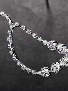 1pc Fashionable Rhinestone Eyeglasses Frame, Elegant Party Accessory Eyewear, Valentine's Day Gift