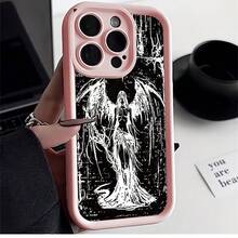 Protective Case, Spiritual Demon Design, Flexible, Drop-Resistant, Camera Protection Case For Apple  13 14 15 11 12 16 17 Pro Max 17 Air 14 15 16 Plus XR, Galaxy A03 A04E A05S A10S A11 A12 A13 4G A14 A15 A20 A23 A32 A34 A35 A50S A30S A51 4G A52S 5G A54 A55 A71 4G A72 S20 S21 S23 FE S22 S23 Ultra S24 Plus M34 A07 A17 S25 EDGE, Redmi A2 A1 A3 8 9A 10C 12 5G 12C 11A 13 13C 14C, POCO C55 C65 X3 X4 X6 X7 PRO 5G M3 F3 F5 F6 F6 F7 PRO F7 Ultra Note 8 8 Pro 9 9s 9 Pro 10s 11s 4G 11 Pro 12 5G 12S 4G 12 Pro 5G 13 4G 13 Pro 4G 14 Pro 5g 14 5G 14 Pro 4g 5g K80PRO A5 11 12 Lite 14 15T Pro 15T 15 4G 15 Pro Plus MOTO E13 G04 4G G24 4G E14 G14 G22 G30 G10 G20 G34 G53 G54 G84 Edge 60 PRO 5G Infinix 50s VIVO 5G REALME C71 UV Custom Printing Minimalist Anti-Scratch Case Perfect Fit P16036 - 白色 - 查看 3