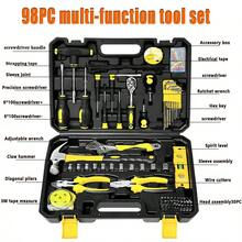 2025新款重型工具箱，家用五金工具箱，工具套装，组合螺丝刀套装，套筒棘轮扳手，适用于家居装修、家具维修和汽车保养工具。这是送给丈夫和父亲的礼物。