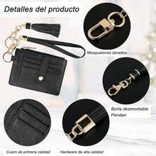 Lumbor37 Tarjetero Pequeño para Monedas Tarjeteros de Moda para Mujer Cartera para Mujer de Piel con Bloqueo RFID Negro - como en la foto - Ver 2