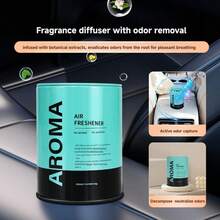 1pc Premium Car Solid Fragrance Tin, Long-Lasting Fresh Scent Air Freshener, Deodorizer, Variety Of Fragrances Available - A - View 2