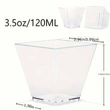 120/150/210ml 25pcs Transparent Plastic Dessert Cups, Mousse Cups, Appetizer Cups, Suitable For Cakes, Candies, Parties, Weddings, Catering