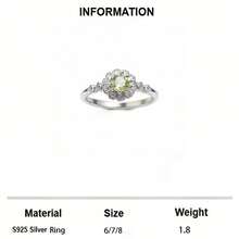 1pc S925 Sterling Silver Luxurious Japanese Style Olive Green Design Ring Inlaid With Shiny Zirconia, Elegant Quality Jewelry For Women, High-Quality Wedding/Engagement Wear, Exquisite Gift For Loved Ones - Silver - View 7