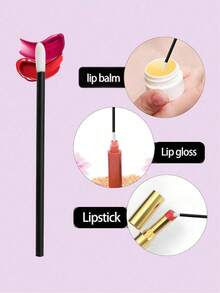 100pcs Disposable Lip Brushes, Lip Applicators, Lint-Free Lip Brushes, Makeup Tools - Black - View 3