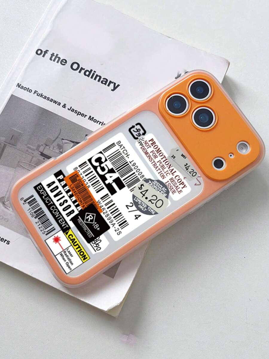 1 chiếc ốp lưng C54 Label Mosaic Orange Edge 2 trong 1, biến đổi tức thì thành ốp lưng điện thoại 17 inch, vỏ ngoài TPU mờ bán trong suốt hai màu + vỏ trong PC viền cam, dày 2mm, chống rơi vỡ, tương thích với iPhone 17/17 Pro/17 Pro Max/ Air/13/14/15/16/15 Pro/16 Pro Max/14 Pro Max - Nhiều màu - Xem 1