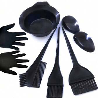 8-delars hårfärgs- och permanentkit - Professionell salongskvalitet, parfymfri för alla hårtyper. Hårfärgningsverktyg, hårfärgningsborstar, hårfärgningsskålar, hårfärgningshandskar.