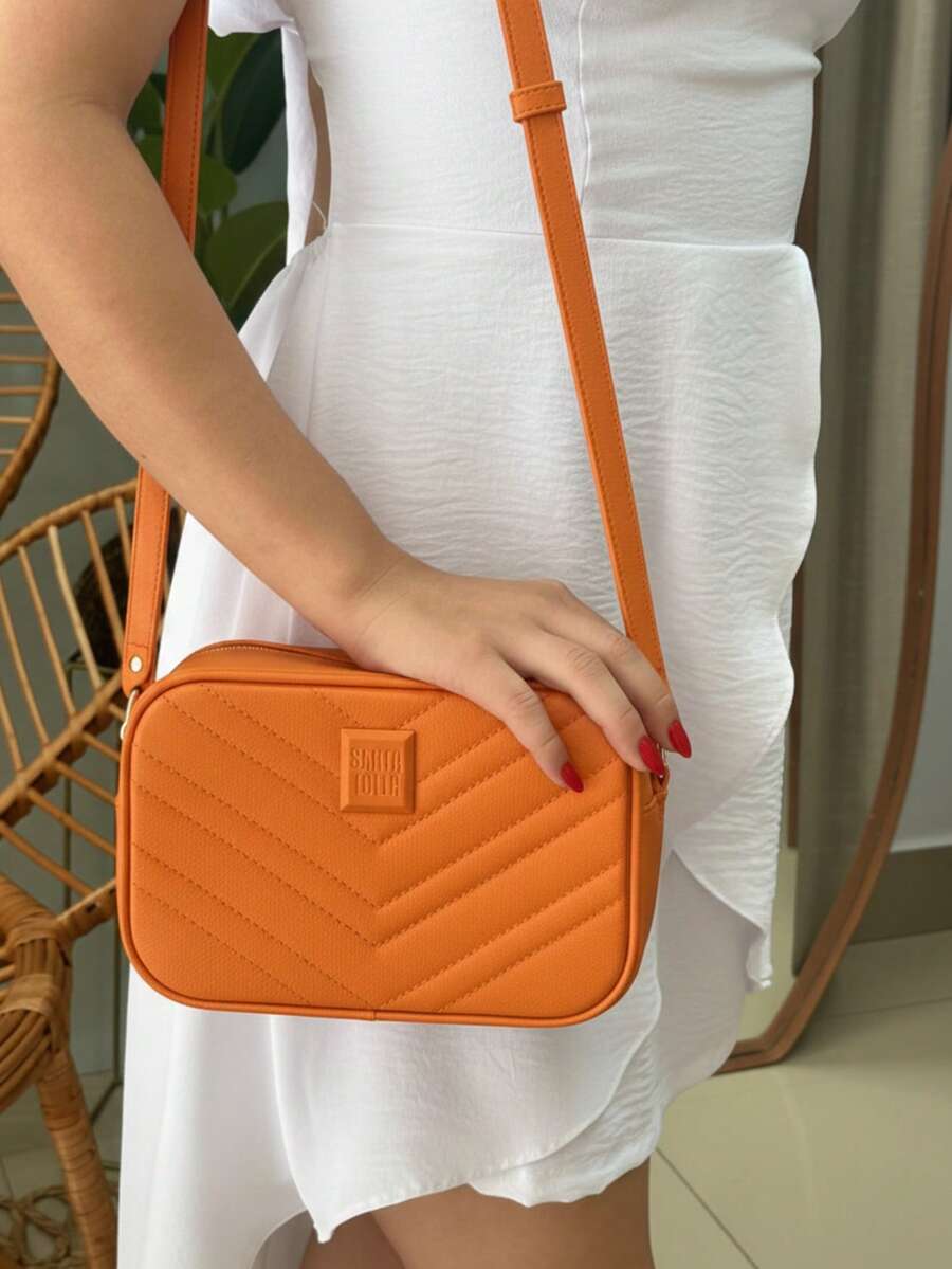 Women's Crossbody Bag With Adjustable Strap - 橘色 - 查看 1