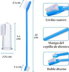 Juego de 14 Cepillo de Dientes para Mascotas, Kit de Cepillo de Dientes para Perro, Limpieza de Boca para Perros y Gatos, Silicona Suave, 360° Limpieza de Lengua y Dientes para Mascotas,37066447 - Multicolor - Ver 6