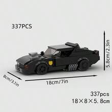 MIKEMENG White/Yellow/Black MOC Super Racing Car Building Block Toy Set, Creative Toy, Adult DIY Car Model Kit, City Cup Series, Suitable As Birthday, Christmas Gifts, And Collection/Home Decoration - Model - View 4