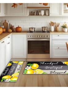 1pc Lemon Print Washable Decorative Rug - Non-Slip Printed Doormat, Dust-Proof Entryway Mat - Suitable For Kitchen, Bathroom And Entrance - Ideal For Home Decor - Perfect Housewarming Gift - Multicolor - View 7