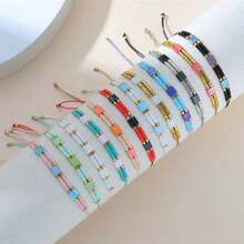 12件套时尚墨西哥邪眼幸运立方体水晶编织手链吊坠项链首饰礼物女孩批发 - 多色1 - 查看 1