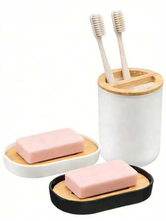 1pc Bathroom Item, Toothbrush Holder, Soap Dish, Bathroom Decoration, Toiletries Storage Rack, Bathroom Accessories, Home Storage Decoration