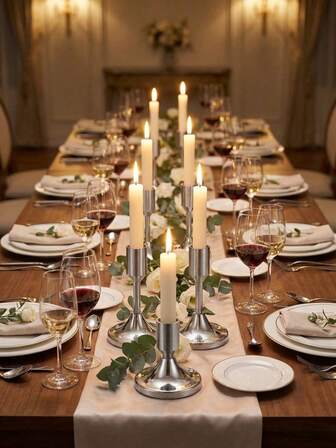 1/3/4个金属烛台/烛架，传统烛台，优雅雅致的烛台，提升房间整体氛围，铁艺烛台，高品质商品，价格实惠，适用于婚礼、家居装饰、乔迁新居、情人节礼物、节日、家庭餐桌装饰、毕业礼物/闺蜜礼物/女性礼物/冬季礼物（不含蜡烛）