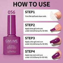 7.5ml Plum Purple Gel Nail Polish No.056, Deep Berry Mulberry Color, Soak Off UV/LED Cured, Elegant Fall Winter Manicure Varnish - Purple - View 10