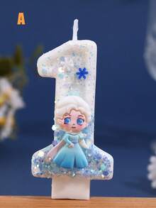 Snowflake Color Matching Birthday Candle, Party Favor, Numeral Candle, Suitable For Party, Birthday And Anniversary Decoration, Exquisite Atmosphere Decorative Candle