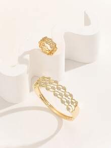 Modischer & eleganter Schmuckset aus Armband und Ring mit kubischem Zirkonia, vielseitig für den täglichen Gebrauch und Partyanlässe von Frauen - Verschiedenfarbig - Übersicht 4