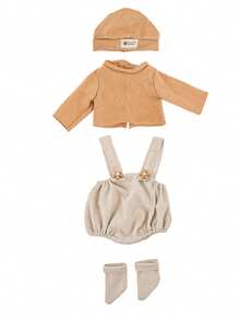 16-18 Inch Children's Doll Outfit Set, Fashionable & Cute Cartoon Pattern Delicate Little Flower Giraffe Overalls Set, Reborn Doll Realistic Doll Clothes Set, Holiday/Birthday Gift - Multicolor - View 6