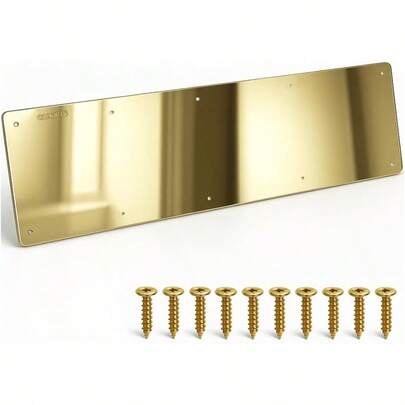 Door Kick Plate Metal Kickplate For Bottom Of Door 10x36 Inch Aluminum Metal Plate Rounded Corners For Interior And Exterior Doors Gold