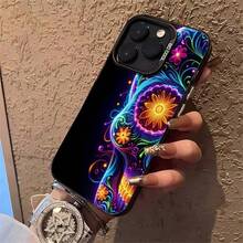Funda de teléfono de Halloween 1 pieza Diseño de calavera de lujo mate negro humo Funda de teléfono a prueba de golpes con protección de lente de agujeros finos, compatible con Apple/Redmi/Infinix/Vivo a prueba de agua y resistente a arañazos, compatible con iPhone 17, 17 Pro Max, 17 Air, 16, 16 Plus, 15, 14, 13, 12, 11, XS, XR, X, 7, 8 Plus, Pro Max, Mini, 13 Pro Max, 16 Pro Max - Negro - Ver 1