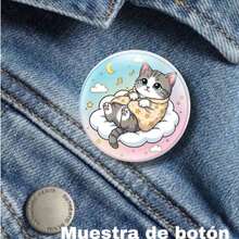 Boton Pin Broche de Gatitos con Tarjeta de Apoyo Emocional - Beis - Ver 3