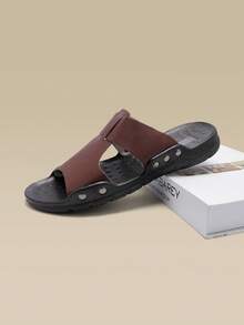 男士轻便软底防滑耐磨舒适平底凉鞋，夏季百搭沙滩拖鞋