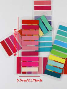 200pcs Colorful PET Sticky Notes, Writable, Repositionable Translucent Bookmarks, Self-Adhesive Page Labels, Suitable For Binders And Indexing School Supplies - Multicolor - View 6