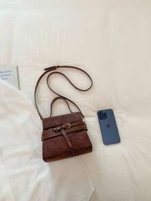 Niche Design Matte Handbag For Women, 2025 New High-End Commuter Shoulder Crossbody Bag, - Coffee - View 6