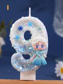 Snowflake Color Matching Birthday Candle, Party Favor, Numeral Candle, Suitable For Party, Birthday And Anniversary Decoration, Exquisite Atmosphere Decorative Candle