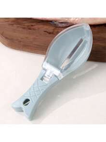 1pc Manual Fish Scale Scraper, Household Fish Scale Remover With Blade Cover, Suitable For Removing Fish Scales And Cleaning Fish Without Hurting Hands - Blue - View 5