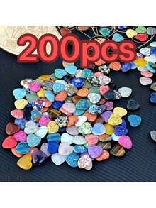 什锦心形水晶，迷人的心形水晶，理想的爱情宝石，有助于平衡精神能量，适合冥想，是馈赠佳品或DIY珠宝装饰的绝佳选择（颜色随机） - 彩色 - 查看 15