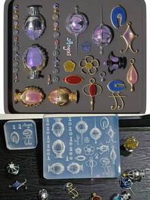 2件套美甲模具，灵魂石马赛克款，精致3D美甲装饰透明硅胶模具