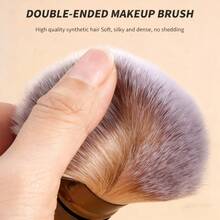 2pcs/Set Large Powder Brush + Dual-Ended Contour Brush, Blush Brush, Foundation Brush, Face Makeup Brushes, Multi-Functional Makeup Brushes, Translucent Powder Brush, Setting Brush,Giveaways - Multicolor - View 8